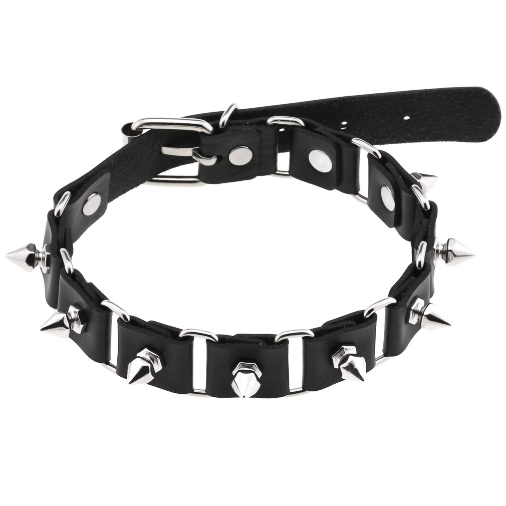 Goth Punk Spike Choker - Punk Rock Spiked Choker For Women
