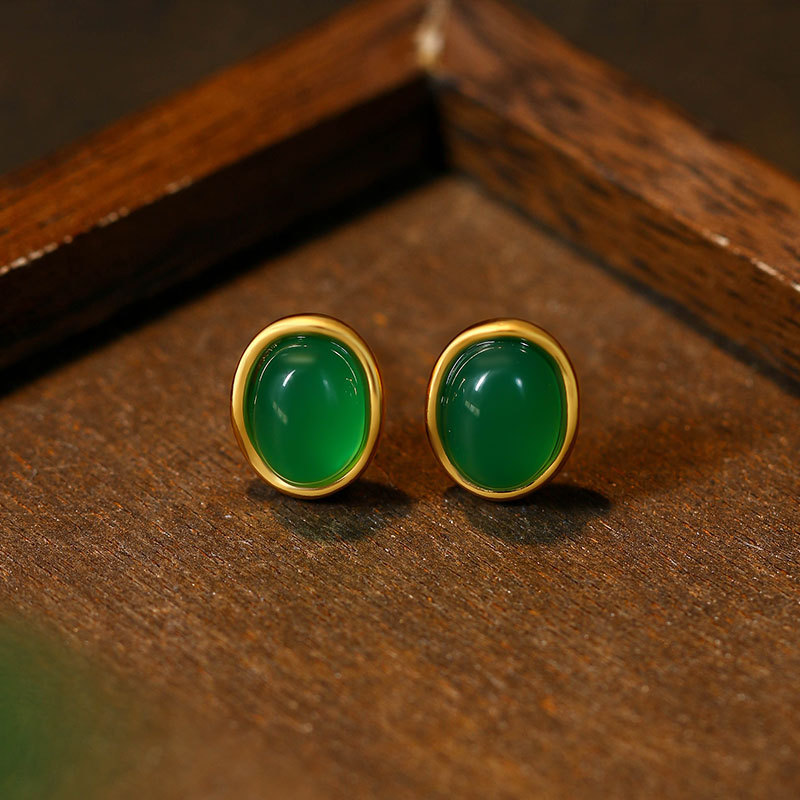 Green Natural Jade Earrings Ta - Earrings recension och pris