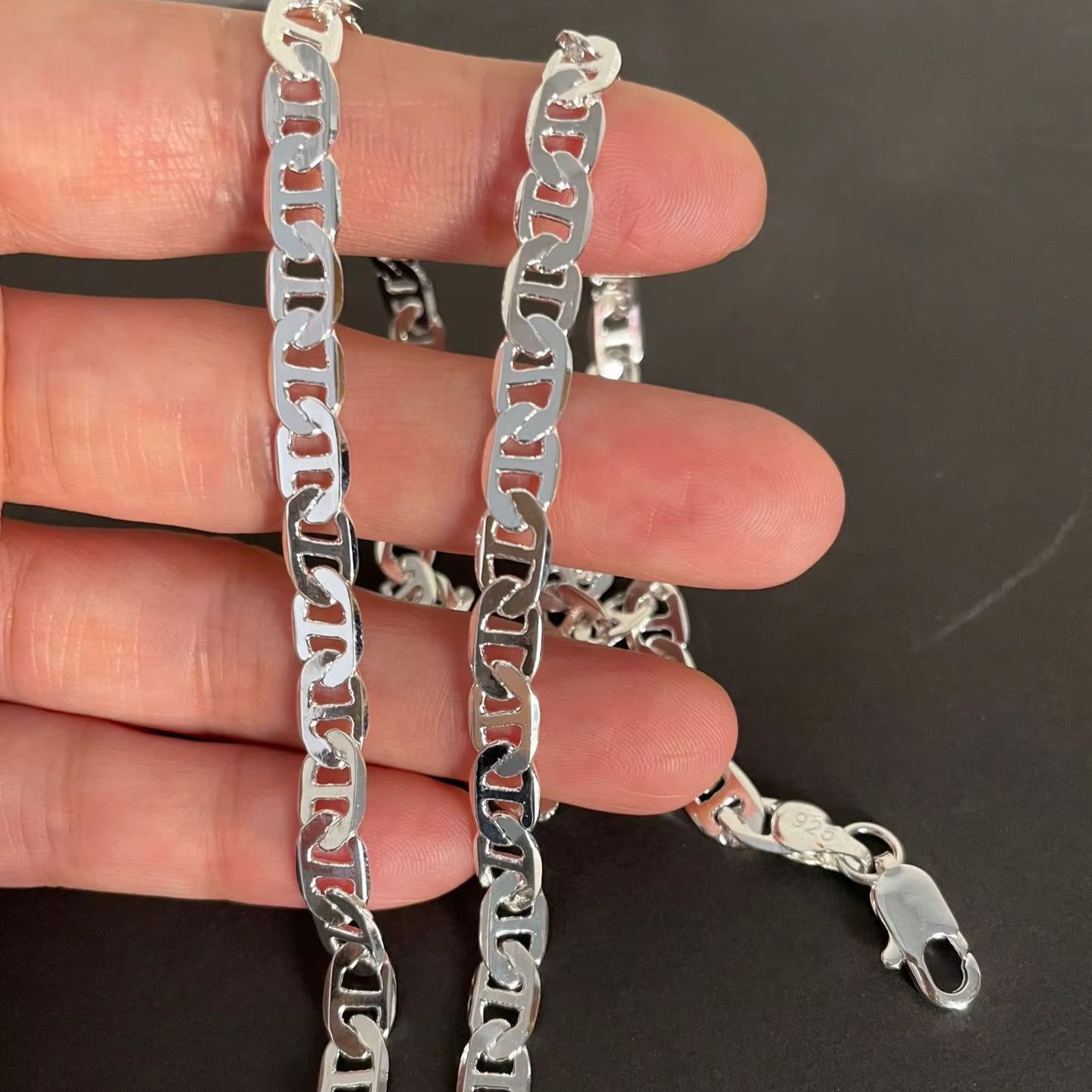 925 Sterling Silver Necklace 4 - Cuban Link Chain 12Mm recension och pris