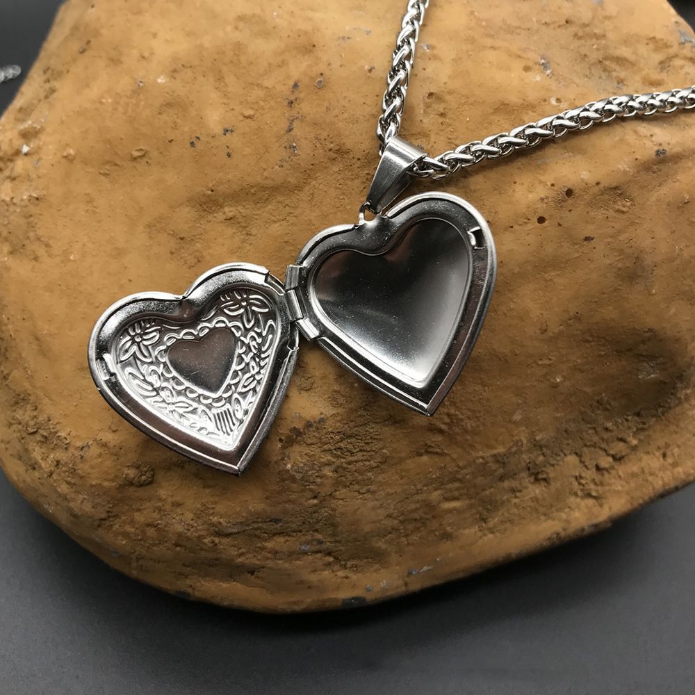 HOOH 1PC Heart Shaped Friend P - Heart Locket Necklace Photo recension och pris