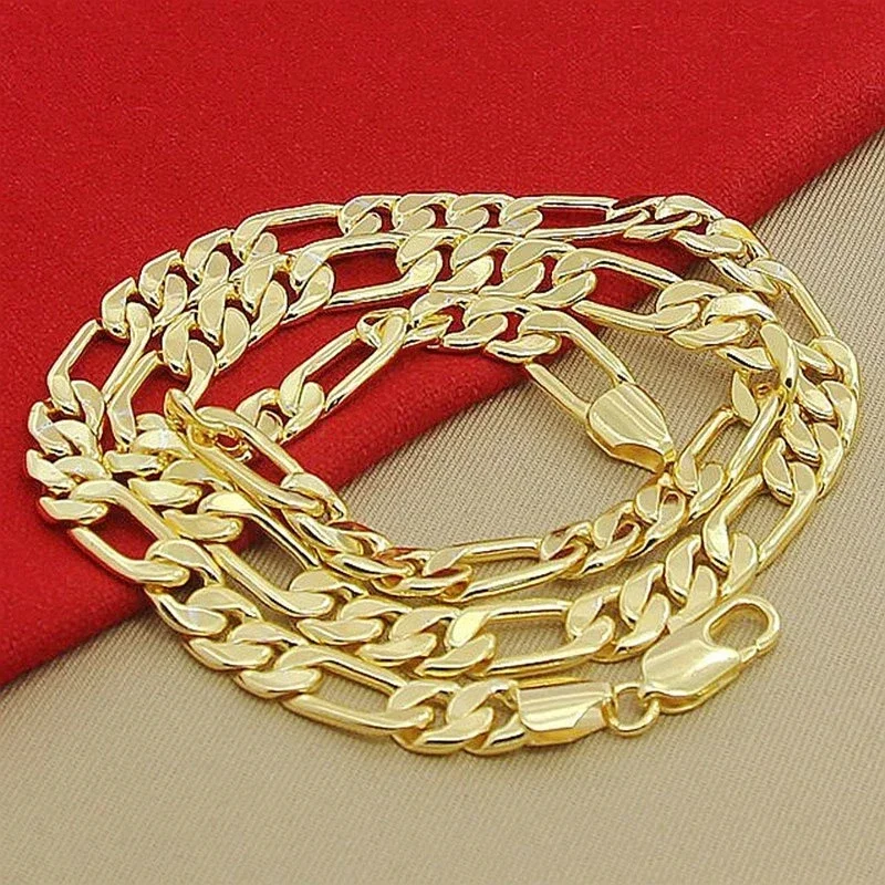 925 Sterling silver 18K gold N - 925 Sterling Silver Chain Necklace Men recension och pris