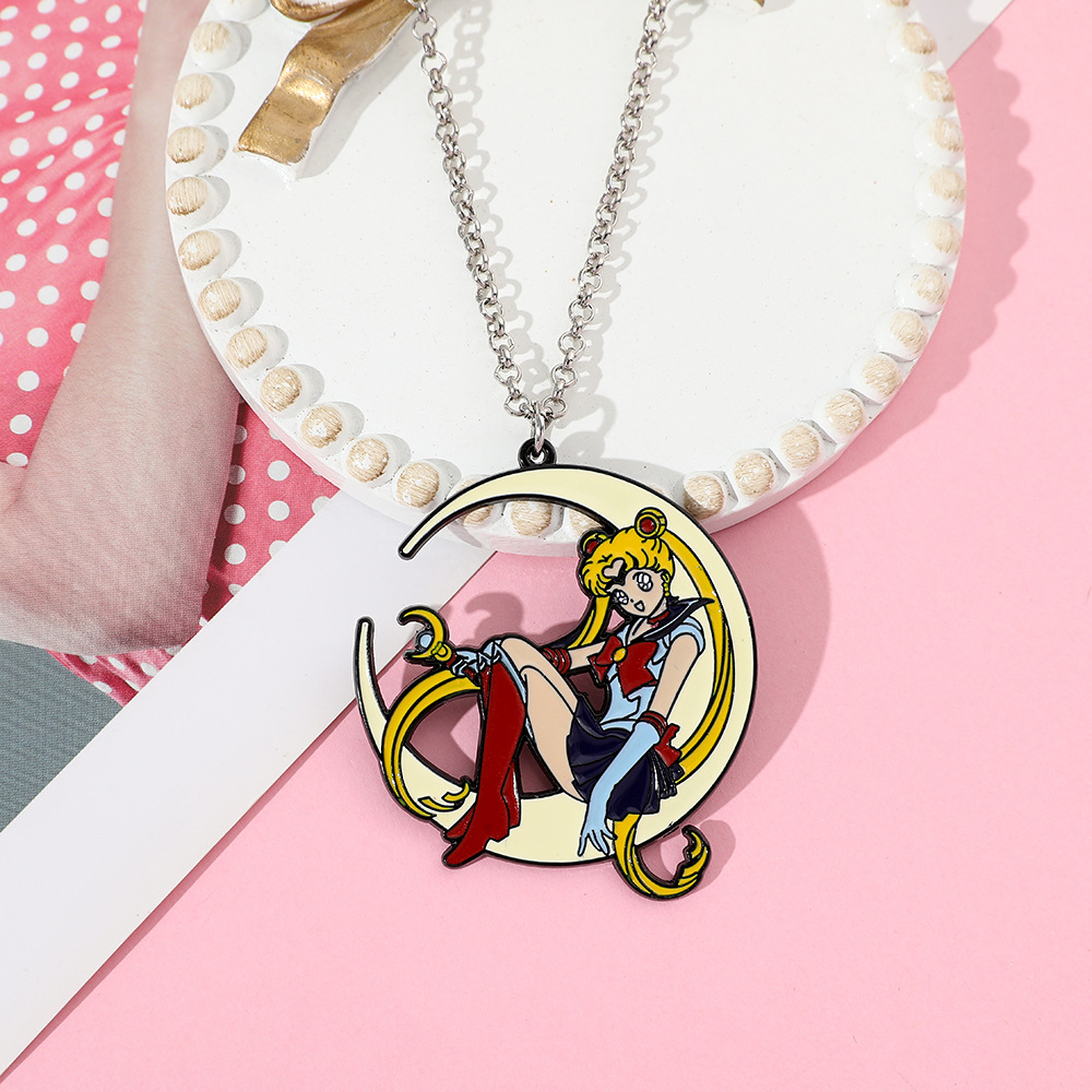 Sweet Anime Metal Enamel Neckl - Anime Pendant Necklace recension och pris