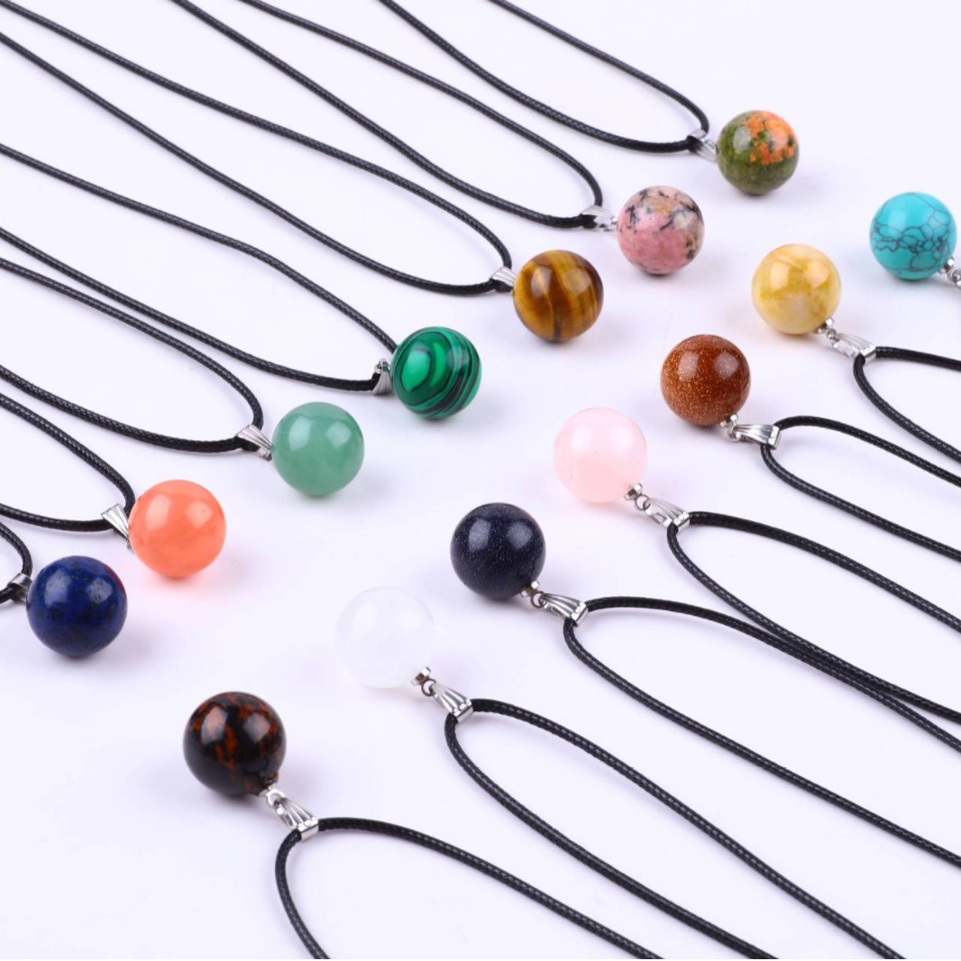 20pcs/ Bag 14mm  Natural Stone - Crystal Pendant Necklace Natural Stone recension och pris
