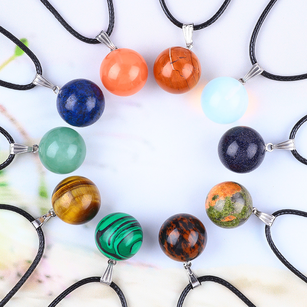20pcs/ Bag 14mm  Natural Stone - Crystal Pendant Necklace Natural Stone recension och pris