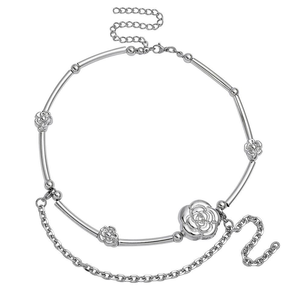 Y2K Aesthetic Camellia Choker  - Layered Pendant Necklace Aesthetic recension och pris