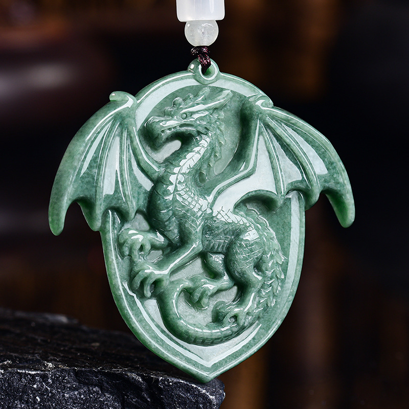 Natural Burmese Jadeite Dragon - Necklaces recension och pris