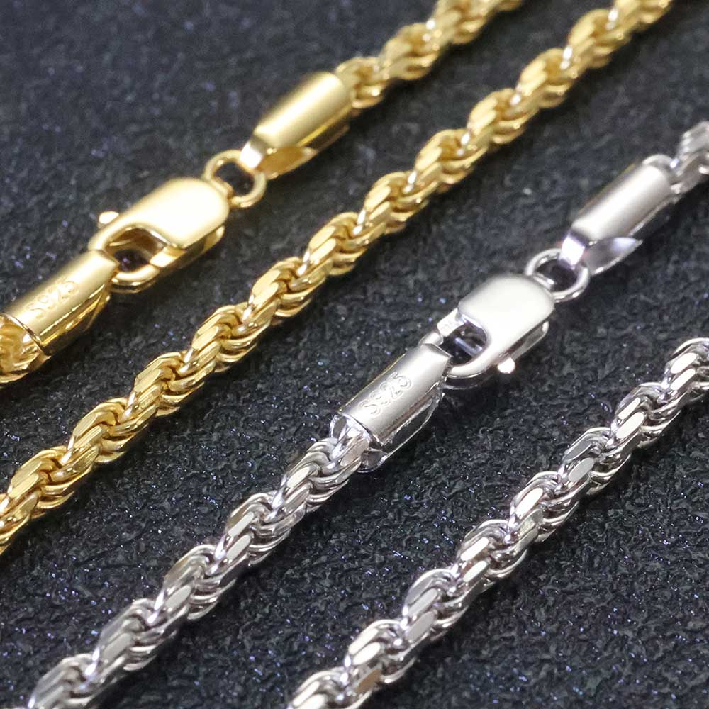 ESKEEM 3MM/5mm Men Women PVD 1 - 925 Sterling Silver Chain Necklace Men recension och pris