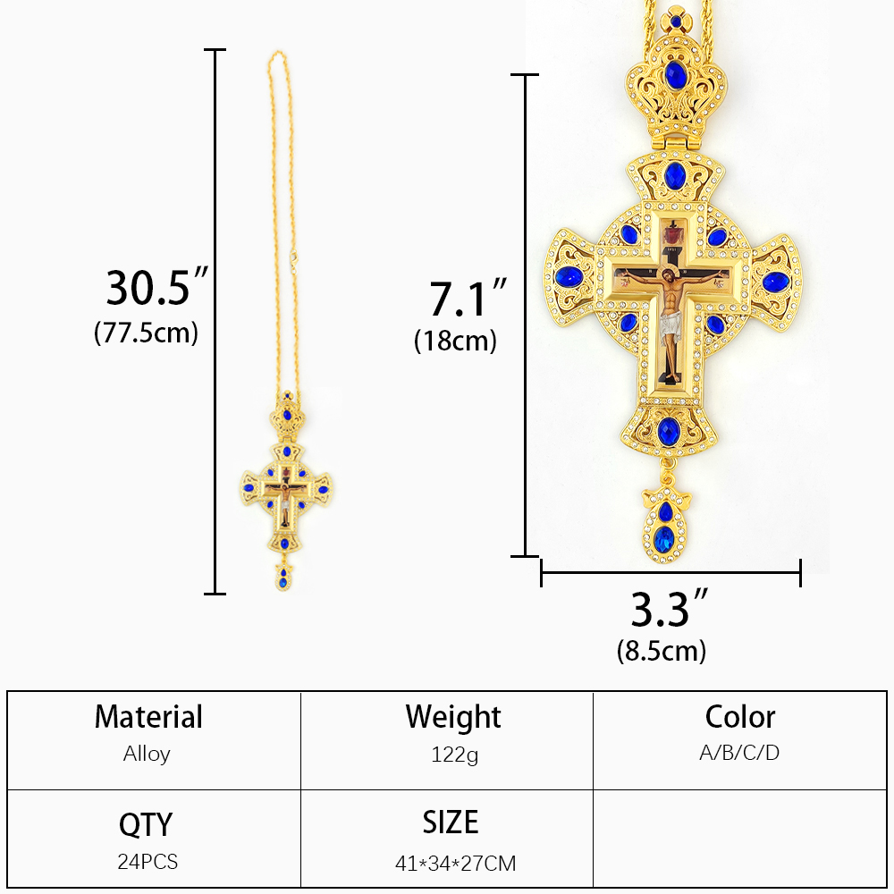Traditional Byzantine Orthodox - Cross Pendant Necklace Gold recension och pris
