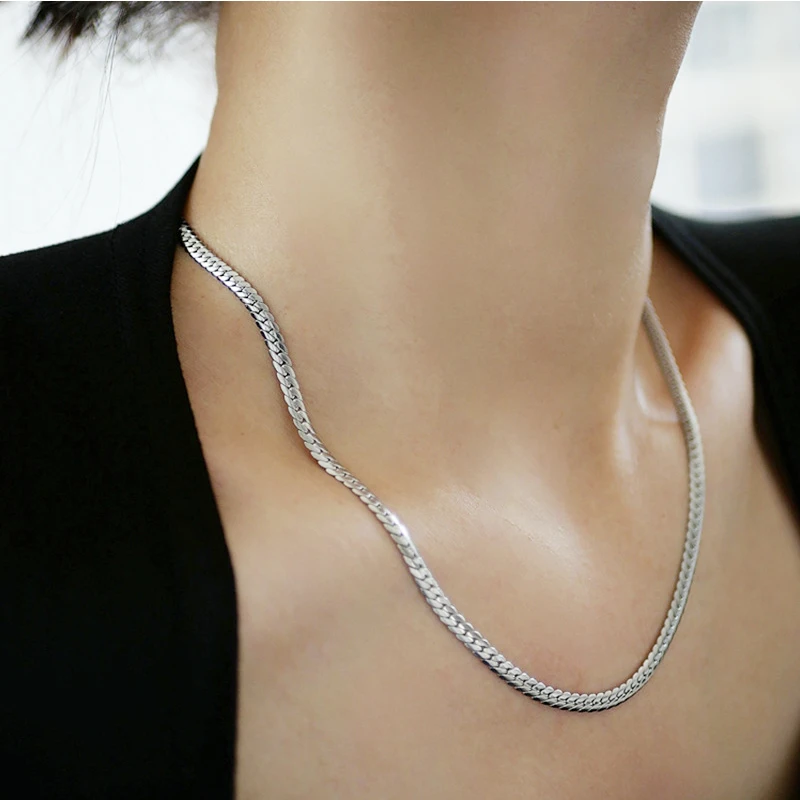 1pc 6 mm Men 925 sterling silv - Cuban Link Chain 12Mm recension och pris
