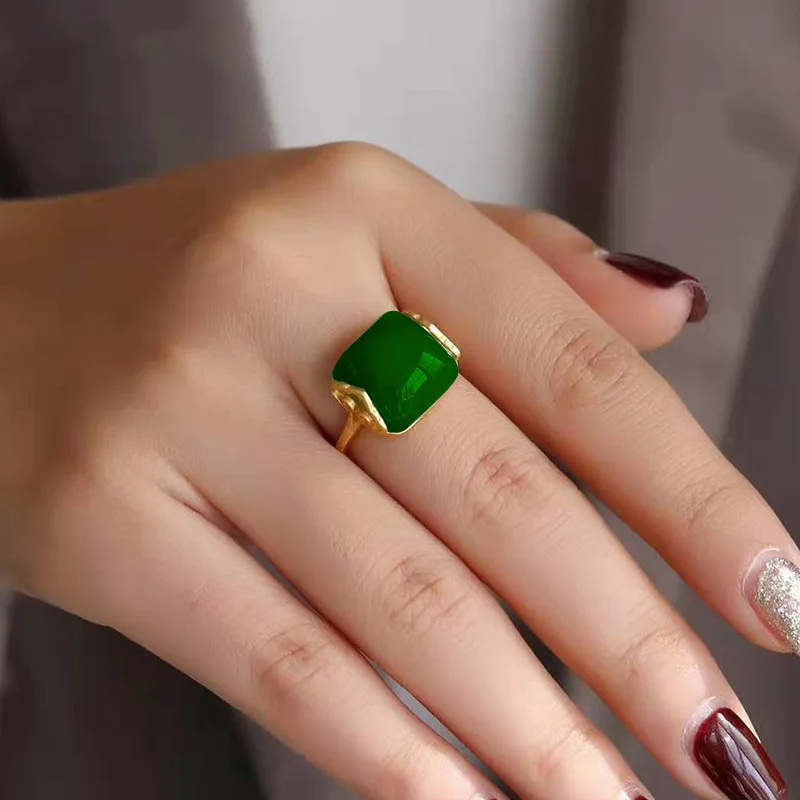 Natural Hetian Jade Ring Fashi - Rings recension och pris
